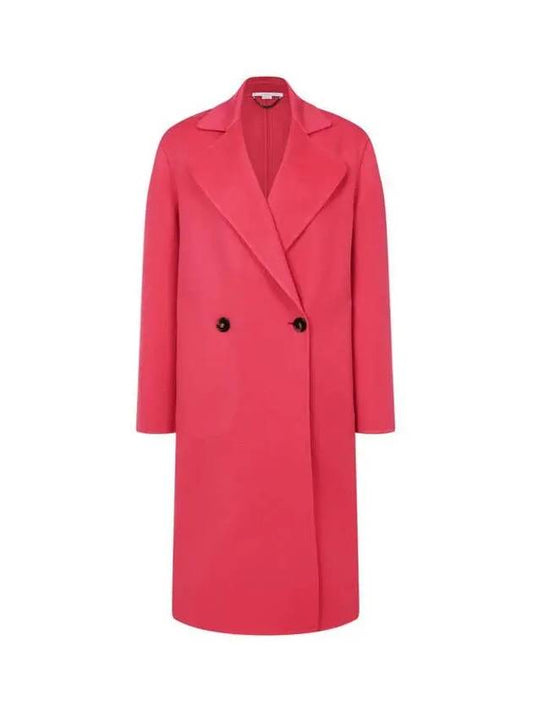 STELLA McCARTNEY Double breasted wool coat dark pink - STELLA MCCARTNEY - BALAAN 1