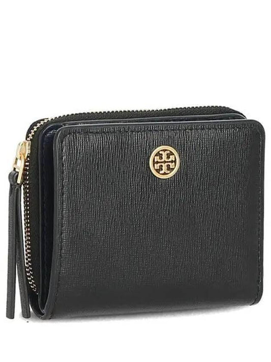 Robinson Leather Half Wallet Black - TORY BURCH - BALAAN 2