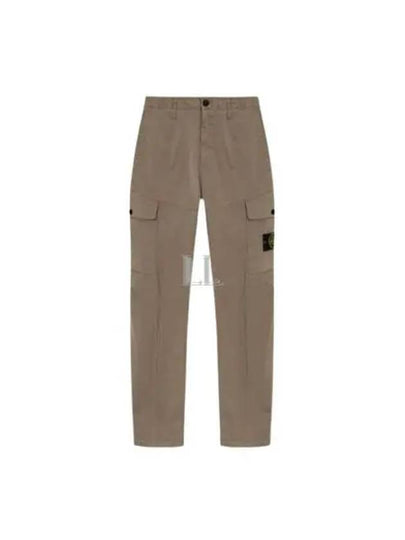 33908 Organic Cotton Satin Stretch Cargo Straight Pants Brown - STONE ISLAND - BALAAN 2