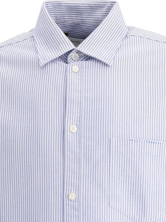 Golden Regular Striped Oxford Long Sleeve Shirt Light Blue - GOLDEN GOOSE - BALAAN 4