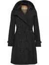 Detachable Hood Teffeta Kensington Trench Coat Black - BURBERRY - BALAAN 2
