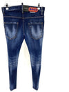 Men's Bros Logo Patch Disadded Skater Jeans Blue - DSQUARED2 - BALAAN 4