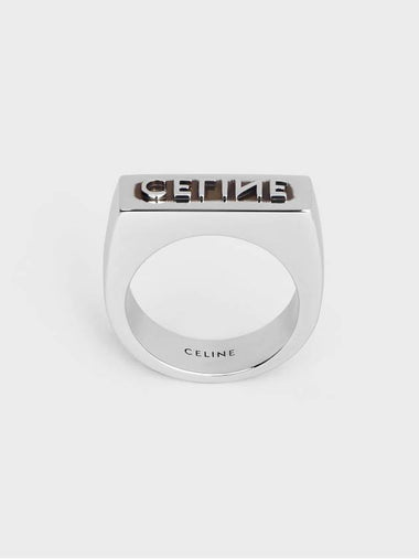 Stamped Logo Ring Silver - CELINE - BALAAN 1