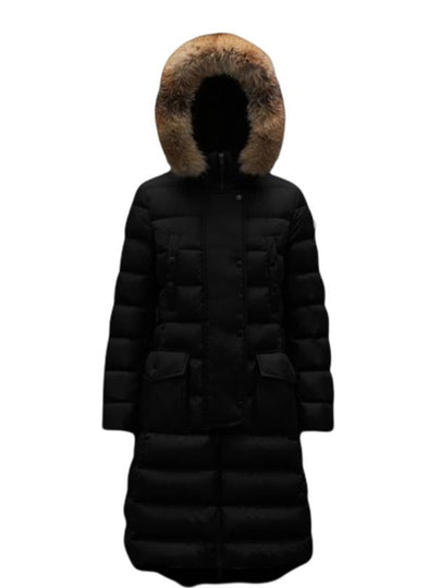 Khloe Long Down Jacket Black - MONCLER - BALAAN 2