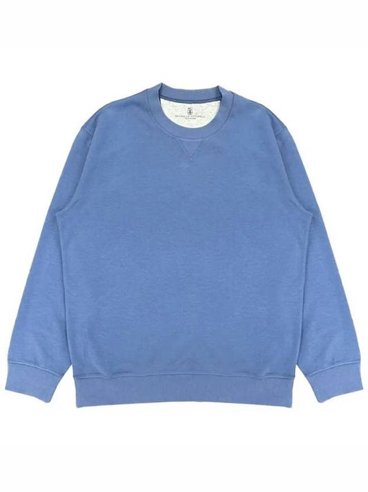 Cotton Blend Jersey Sweatshirt Blue - BRUNELLO CUCINELLI - BALAAN 2