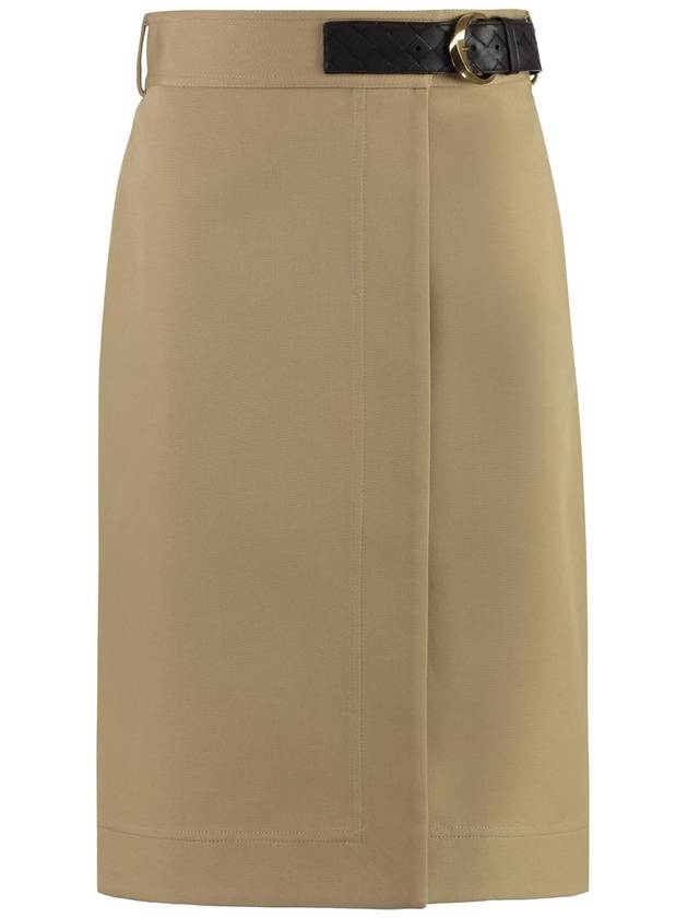 Belted Midi H-Line Skirt Nude - BOTTEGA VENETA - BALAAN 2