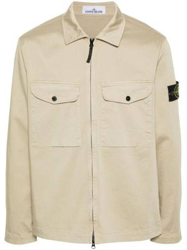 Compass Badge Zipped Jacket Ivory - STONE ISLAND - BALAAN 1