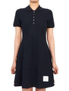 Women's Logo Patch Tennis Flare Short Dress Navy - THOM BROWNE - BALAAN 4