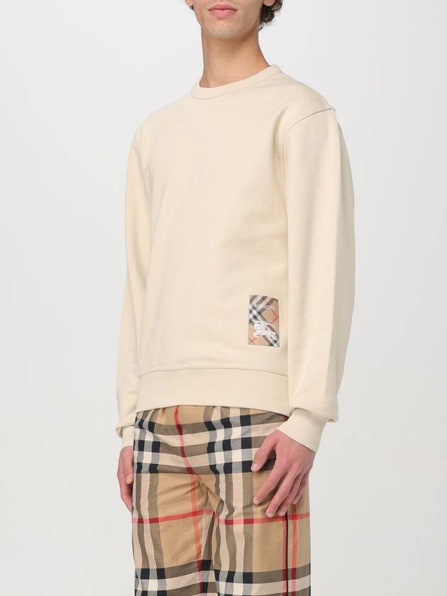 Check Label Cotton Sweatshirt Nutmeg - BURBERRY - BALAAN 5