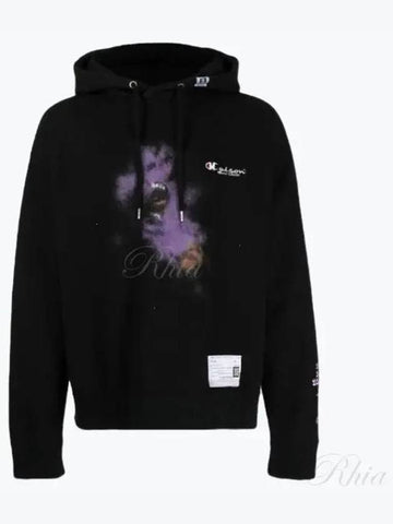 A10HD722 Black Graphic Print Hoodie - MIHARA YASUHIRO - BALAAN 1