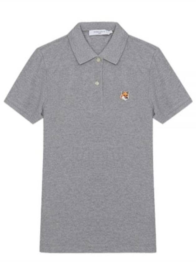 Fox Head Patch Classic Short Sleeve Polo Shirt Grey - MAISON KITSUNE - BALAAN 2