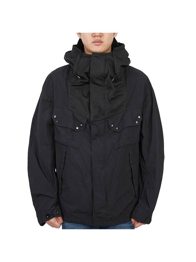 Hodded Mid-Layer Hooded Jacket Granit Black - TEN C - BALAAN 1