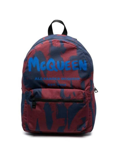 Graffiti Logo Print Backpack 6464571AAOJ - ALEXANDER MCQUEEN - BALAAN 1