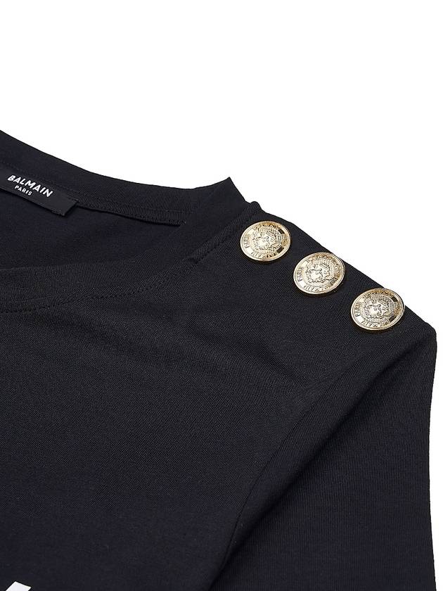 Logo Crew Neck Short Sleeve T-Shirt Black - BALMAIN - BALAAN 5