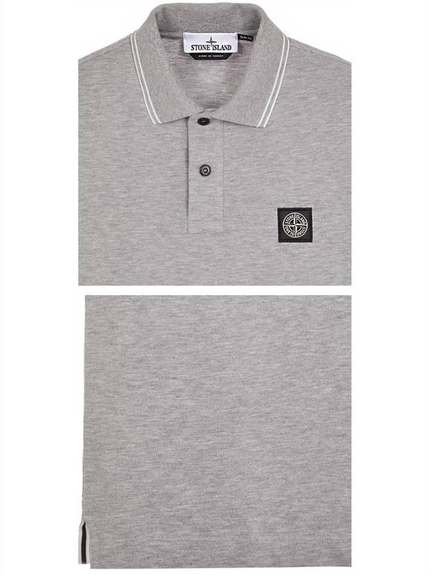 Stretch Cotton Pique Short Sleeve Polo Shirt Grey - STONE ISLAND - BALAAN 6