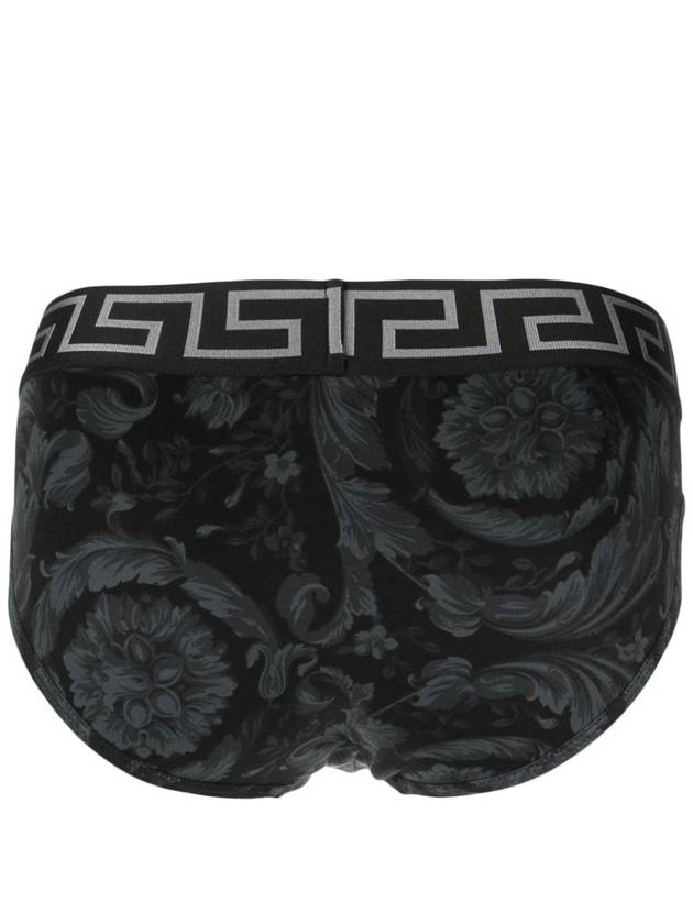 Men's Baroque Print Triangle Briefs Black Grey - VERSACE - BALAAN 3