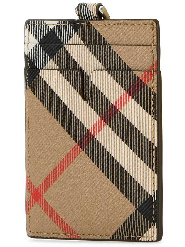 Check Lanyard Neck Strap Card Wallet Sand - BURBERRY - BALAAN 3