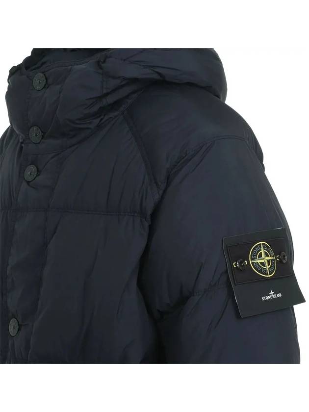 Men's Wappen Patch Crinkle Wraps Long Padding Navy - STONE ISLAND - BALAAN 5