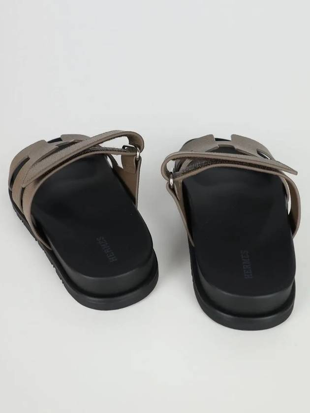 Chypre Sandals Absong Calfskin Etoupe - HERMES - BALAAN 5