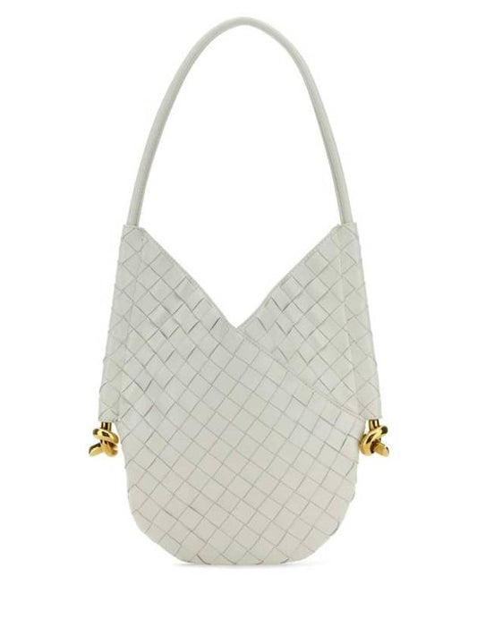 Solstice Intrecciato Small Lambskin Tote Bag White - BOTTEGA VENETA - BALAAN 1