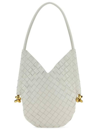 Solstice Intrecciato Small Lambskin Tote Bag White - BOTTEGA VENETA - BALAAN 1