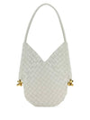 Solstice Intrecciato Small Lambskin Tote Bag White - BOTTEGA VENETA - BALAAN 1