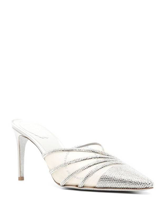 Rene Caovilla Emily Rhinestone Mesh Pointed-Toe Mules, Brand Size 38 ( US Size 8 ) - RENE CAOVILLA - BALAAN 2