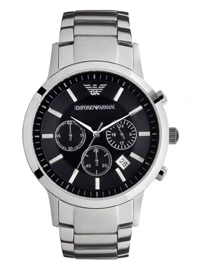 Retro Quartz Black Dial Metal Watch Silver - EMPORIO ARMANI - BALAAN 2