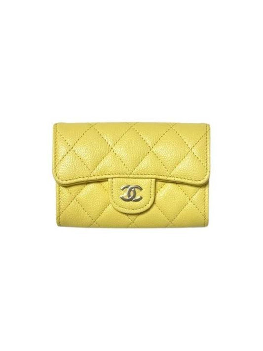 Classic Card Holder Grained Shiny Calfskin Gold Metal Yellow AP0214 B10583 NW779 - CHANEL - BALAAN 1