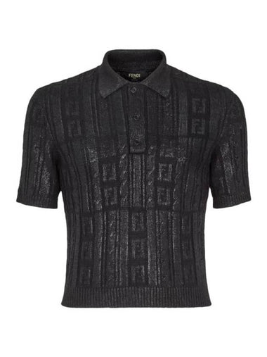 FF Motif Wool Polo Shirt Black - FENDI - BALAAN 1