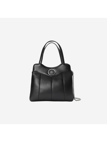 Petit GG Small Tote Bag Black Leather - GUCCI - BALAAN 1