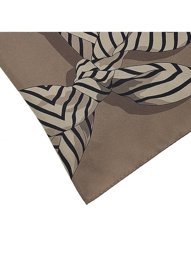 Knot Print Silk Scarf Brown - TOTEME - BALAAN 6