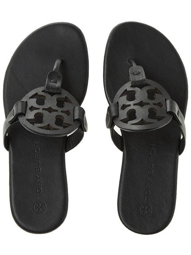 Miller Soft Leather Flip Flops Perfect Black - TORY BURCH - BALAAN 7