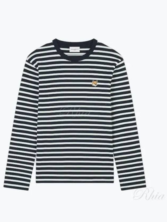 Fox Head Patch Regular Marin Long Sleeve T Shirt Navy Stripes - MAISON KITSUNE - BALAAN 2