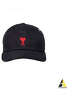 De Coeur Embroidered Logo Ball Cap Black - AMI - BALAAN 2