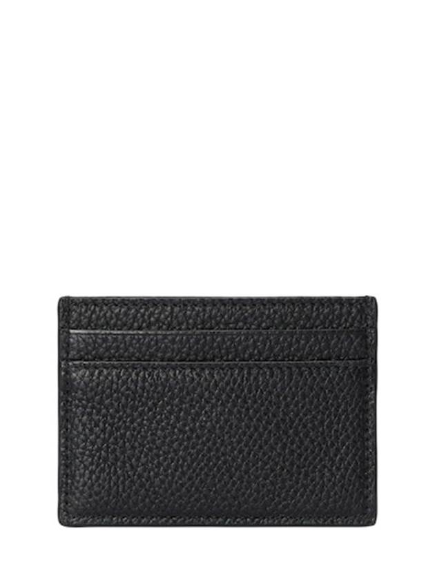 Metal Logo Leather Card Wallet Black - GUCCI - BALAAN 3