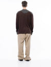 Men s M243MT02BR Snowy Reverse Rib Crew Neck Sweatshirt Brown Charcoal - CHANCE'S NOI - BALAAN 5