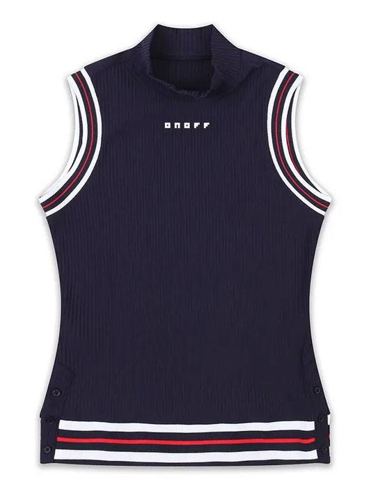 Golfwear Logo High Neck Sleeveless Navy - ONOFF - BALAAN 2