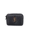 Lou Logo Quilting Cross Bag Black - SAINT LAURENT - BALAAN 2