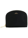 Demi Lune Half Moon Zipper Card Wallet Black - A.P.C. - BALAAN.