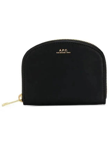 Demi Lune Half Moon Zipper Card Wallet Black - A.P.C. - BALAAN.