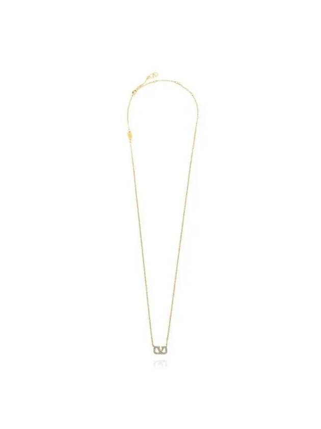 Valentino 4W2J0Q37 YCW MH5 J0Q37 Garavani V logo crystal necklace - RED VALENTINO - BALAAN 2