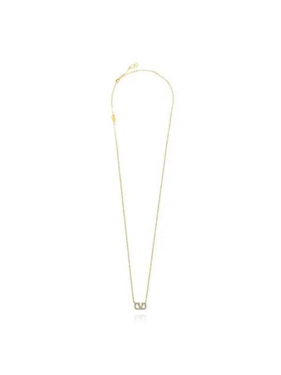 Valentino 4W2J0Q37 YCW MH5 J0Q37 Garavani V logo crystal necklace - RED VALENTINO - BALAAN 2