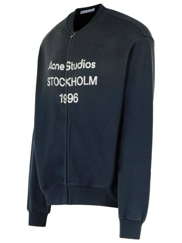 Logo Print Zip-Up Sweatshirt Black - ACNE STUDIOS - BALAAN 3