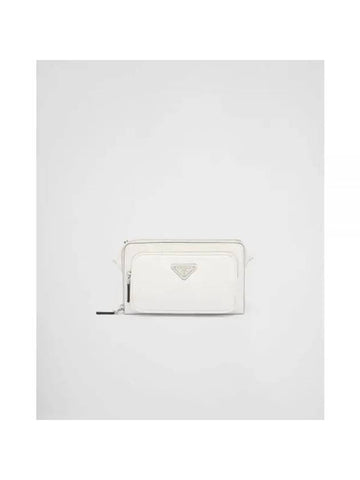 Saffiano Leather Belt Bag White - PRADA - BALAAN 1