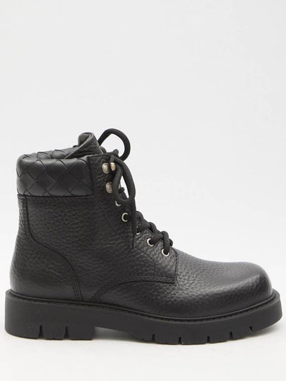 Haddock Leather Combat Boots Black - BOTTEGA VENETA - BALAAN 2