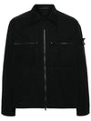 Cotton Canvas Zip-up Jacket Black - STONE ISLAND - BALAAN 2