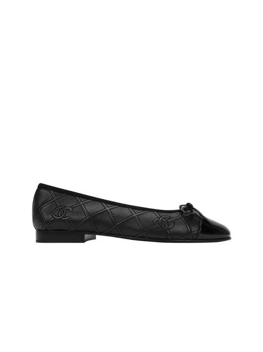 Patent Calfskin Ballerina Shoes Black - CHANEL - BALAAN 1