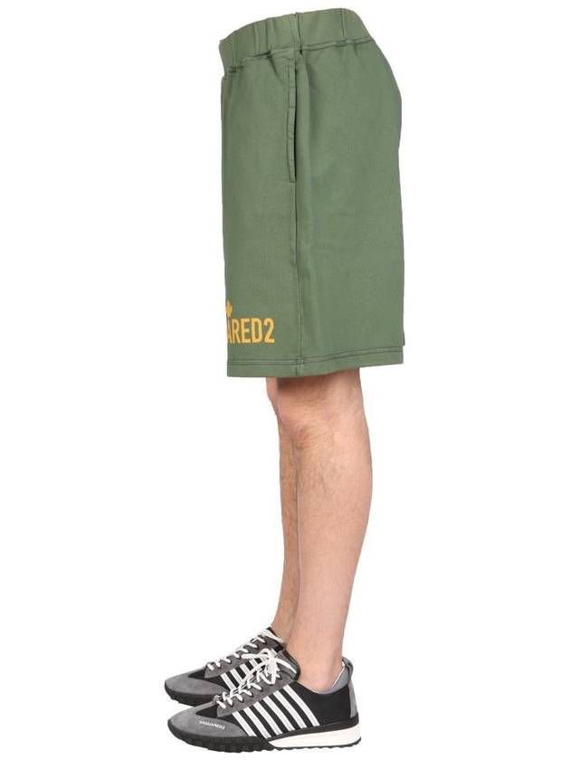 Men's One Life Cotton Shorts Green - DSQUARED2 - BALAAN 4