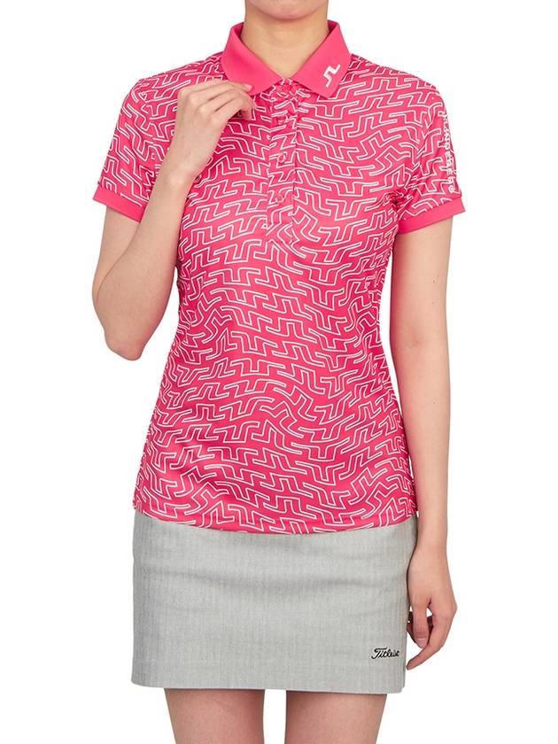 Golf Tour Tech Print Polo GWJT08086 S188 Women's Tour Tech Print Polo - J.LINDEBERG - BALAAN 6